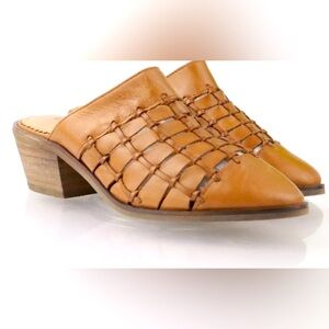 Crevo Tan Leather Mules